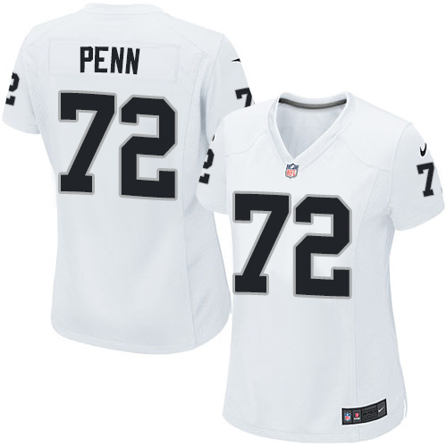 Women's Elite Donald Penn Nike Jersey White Road - #72 NFL Oakland Raiders